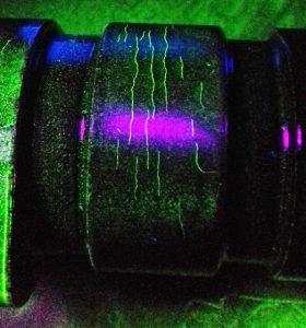 Close up of Iveco Camshaft under UV2