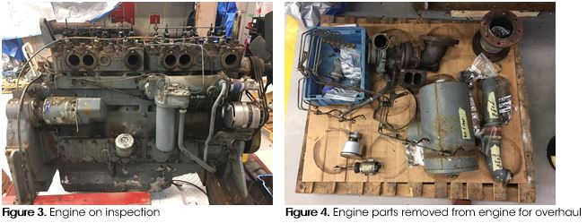 Dorman 6LDT engine on inspection 